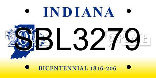 SBL3279 Indiana License Plate