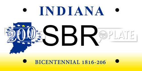 SBR Indiana License Plate