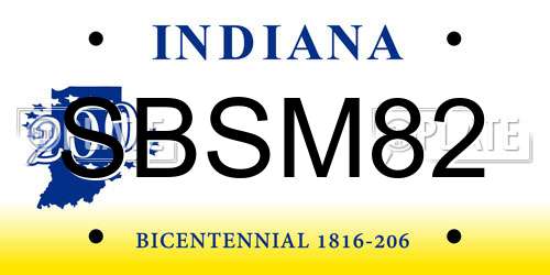 SBSM82 Indiana License Plate