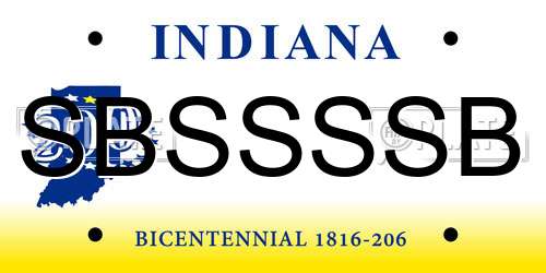 SBSSSSB Indiana License Plate