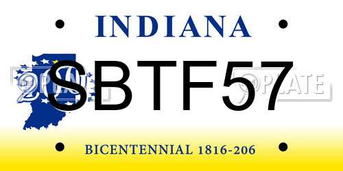 SBTF57 Indiana License Plate