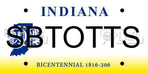 SBTOTTS Indiana License Plate