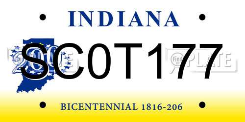 SC0T177 Indiana License Plate