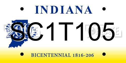 SC1T105 Indiana License Plate