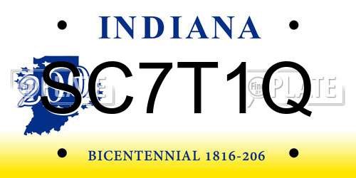 SC7T1Q Indiana License Plate