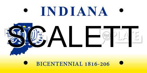 SCALETT Indiana License Plate