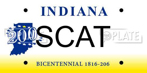 SCAT Indiana License Plate