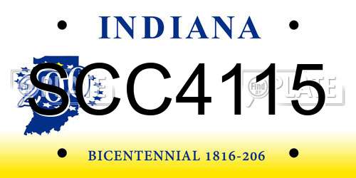 SCC4115 Indiana License Plate