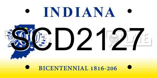 SCD2127 Indiana License Plate