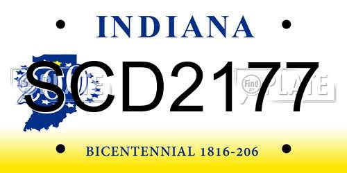 SCD2177 Indiana License Plate