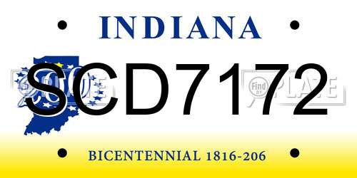 SCD7172 Indiana License Plate
