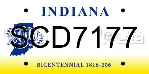 SCD7177 Indiana License Plate