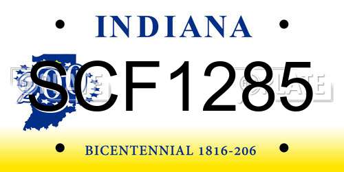 SCF1285 Indiana License Plate