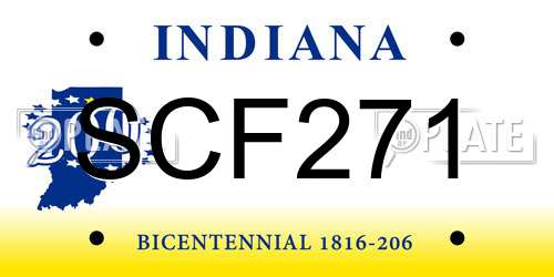 SCF271 Indiana License Plate
