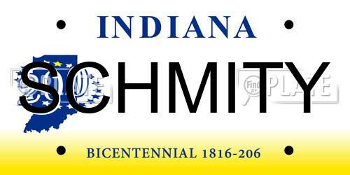 SCHMITY Indiana License Plate