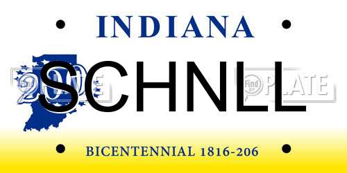 SCHNLL Indiana License Plate