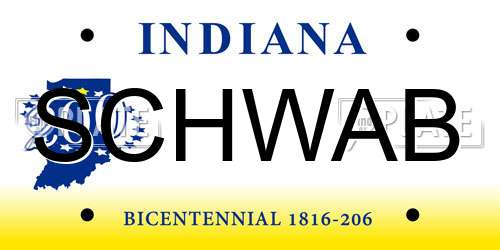 SCHWAB Indiana License Plate
