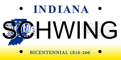 SCHWING Indiana License Plate