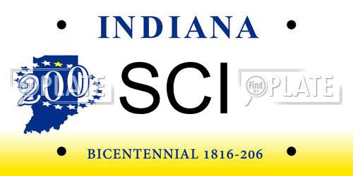 SCI Indiana License Plate