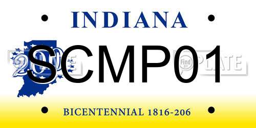 SCMP01 Indiana License Plate