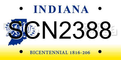 SCN2388 Indiana License Plate