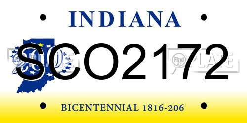 SCO2172 Indiana License Plate