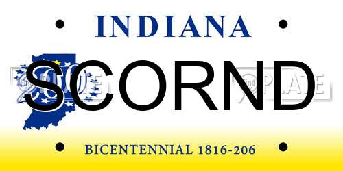 SCORND Indiana License Plate