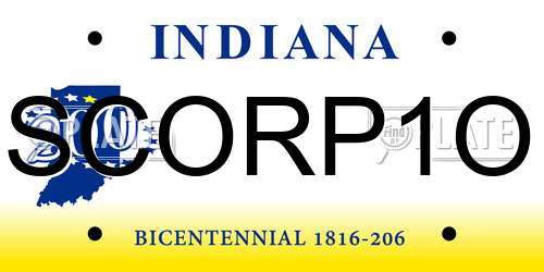 SCORP1O Indiana License Plate