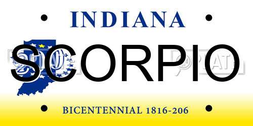 SCORPIO Indiana License Plate