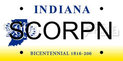 SCORPN Indiana License Plate