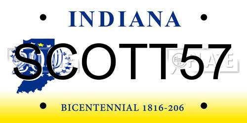 SCOTT57 Indiana License Plate