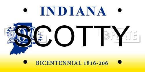 SCOTTY Indiana License Plate
