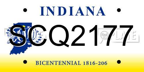 SCQ2177 Indiana License Plate