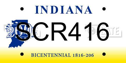 SCR416 Indiana License Plate