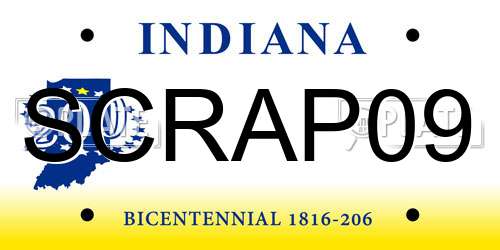 SCRAP09 Indiana License Plate