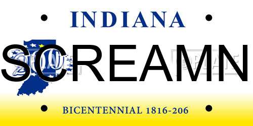 SCREAMN Indiana License Plate