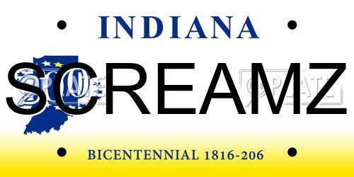 SCREAMZ Indiana License Plate