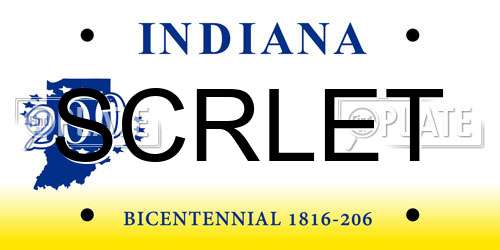 SCRLET Indiana License Plate