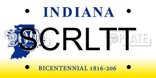 SCRLTT Indiana License Plate