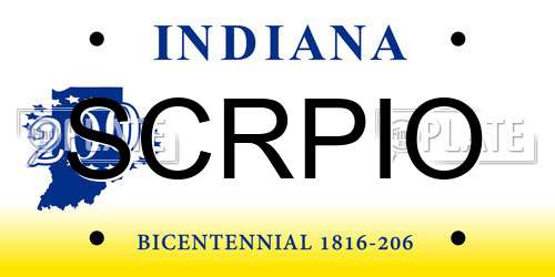 SCRPIO Indiana License Plate