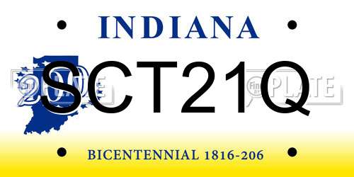 SCT21Q Indiana License Plate