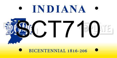 SCT710 Indiana License Plate
