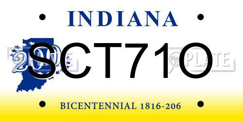 SCT71O Indiana License Plate