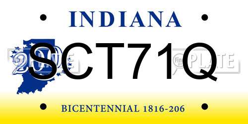 SCT71Q Indiana License Plate