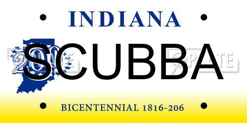 SCUBBA Indiana License Plate