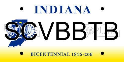 SCVBBTB Indiana License Plate