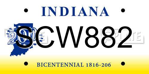 SCW882 Indiana License Plate