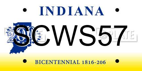 SCWS57 Indiana License Plate
