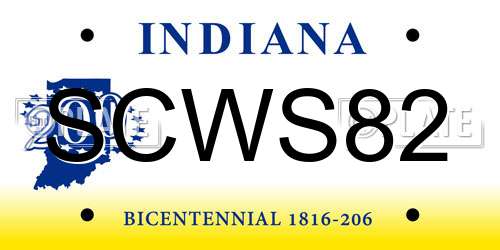 SCWS82 Indiana License Plate