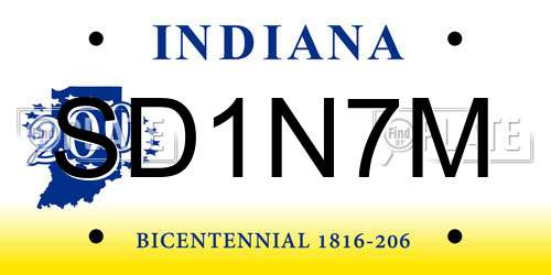 SD1N7M Indiana License Plate